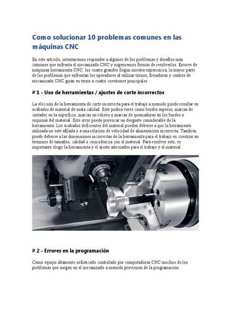 Resolvendo problemas comuns de torno CNC